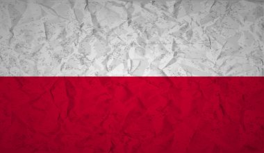 Buruşuk kağıt ve grunge etkisi ile Polonya bayrağı
