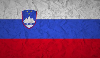 Slovenya bayrağı buruşuk kağıt ve grunge etkisi ile
