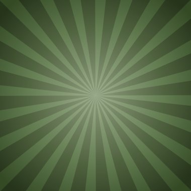 Sunburst Retro yeşil. Vektör çizim
