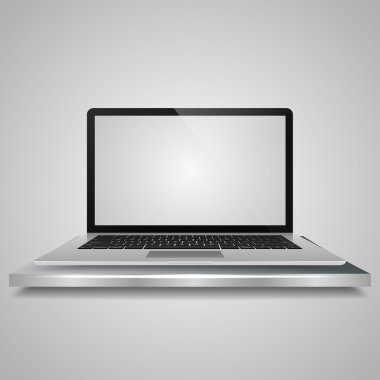 Gölge ile raf gerçekçi laptop