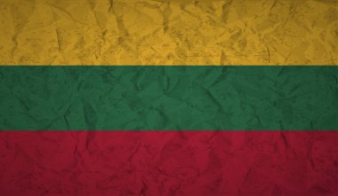 Buruşuk kağıt ve grunge etkisi ile Litvanya bayrağı