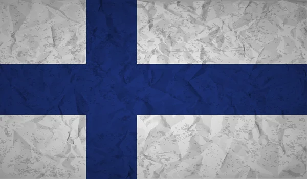 Флаг Финляндии с эффектом измельченной бумаги и гранжа — стоковый вектор