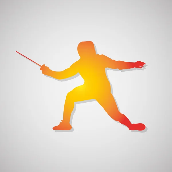 Fencer Icon dengan bayangan - Stok Vektor