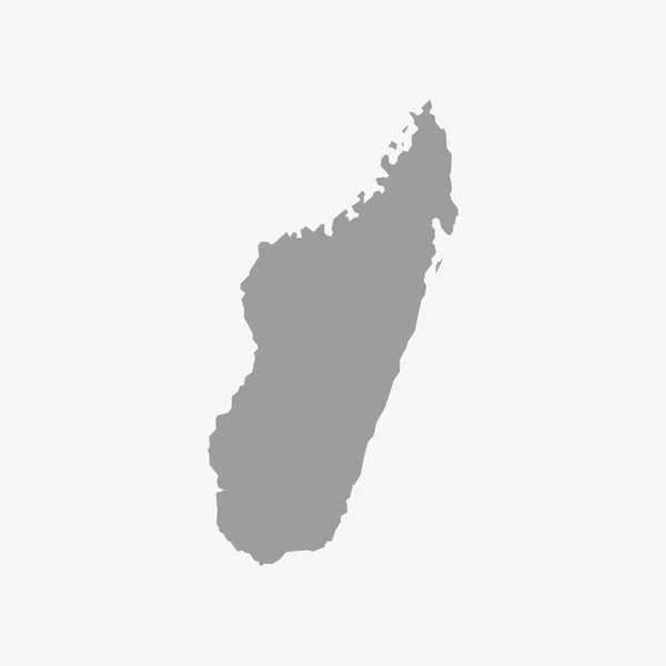 Χάρτης της Μαδαγασκάρης με γκρι χρώμα σε άσπρο φόντο — Διανυσματικό Αρχείο