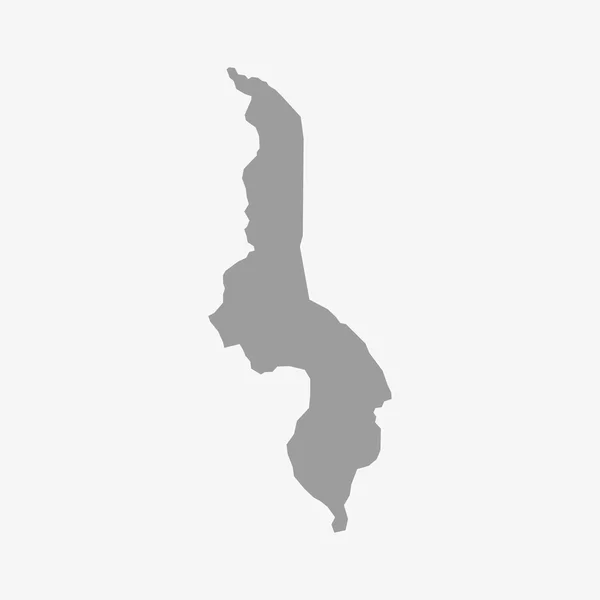 Malawi-Karte in grau auf weißem Hintergrund — Stockvektor