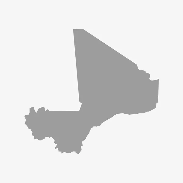 Mapa de Malí en gris sobre fondo blanco — Vector de stock