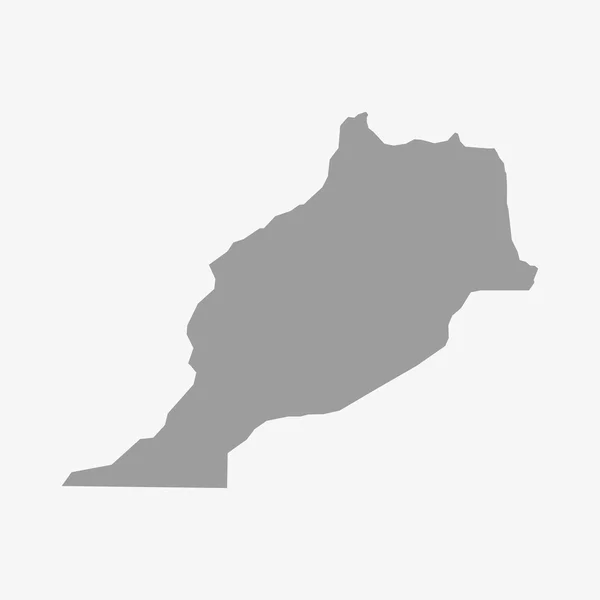Marocco mappa in grigio su sfondo bianco — Vettoriale Stock