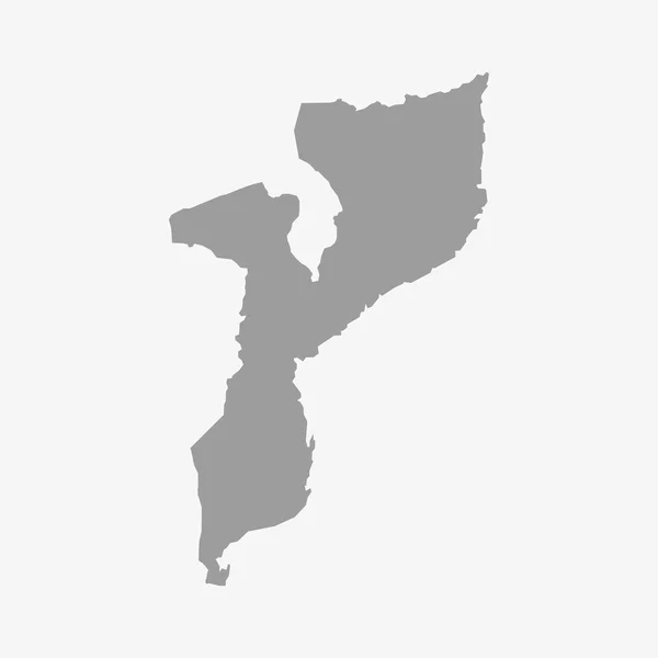 Mapa Mozambiku w szary na białym tle — Wektor stockowy