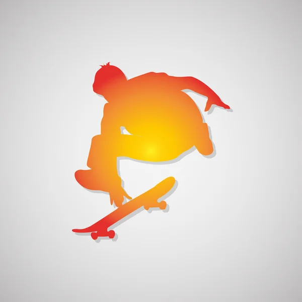 Skateboardåkare ikonen med skugga — Stock vektor
