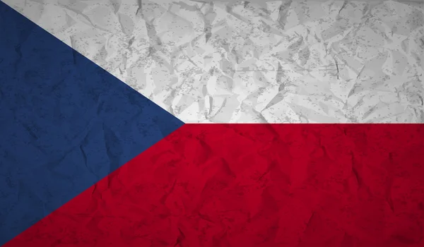 紙を丸めて、グランジの影響でチェコ共和国の国旗 — ストックベクタ
