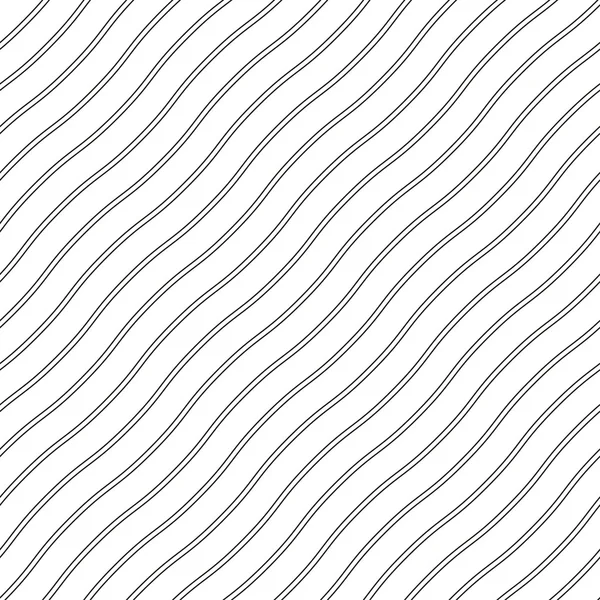 Negro inconsútil línea ondulada patrón vector ilustración — Vector de stock