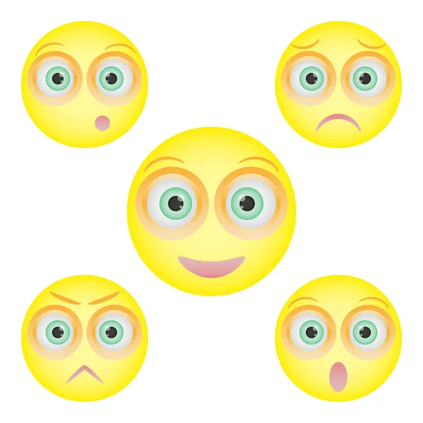 Satz von Emoticons. Emojis. isolierte Vektordarstellung auf weißem Hintergrund — Stockvektor