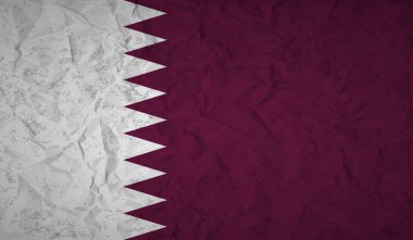 Katar bayrak buruşuk kağıt ve grunge etkisi ile