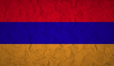 Buruşuk kağıt ve grunge etkisi ile Ermeni bayrağı