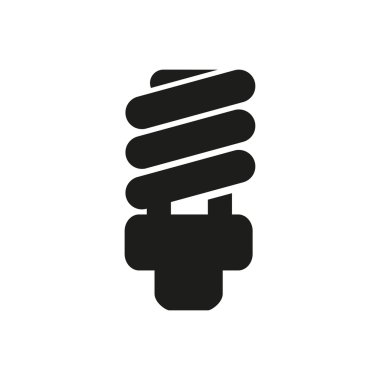 Beyaz bir backgrond üzerinde düz bir tasarımda floresan ampul simgesi