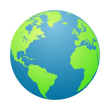 World globe. Planet Earth in a white background. Vector illustration clipart