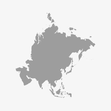 Asya harita gri beyaz bir arka plan üzerinde