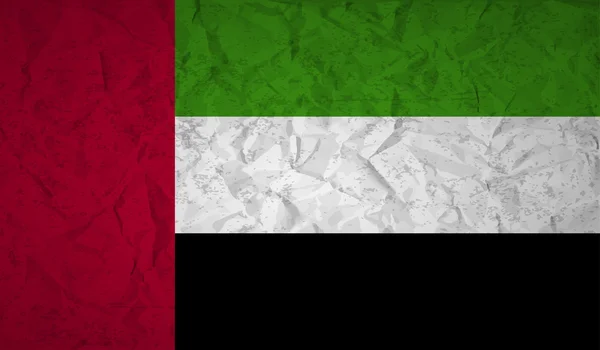 Uae Flagge mit der Wirkung von zerknülltem Papier und Grunge — Stockvektor