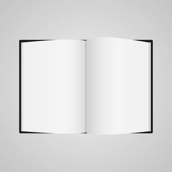 Plantilla de página en blanco boock negro para diseño. Ilustración vectorial sobre fondo gris — Vector de stock