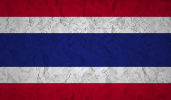 Thailändische Flagge mit der Wirkung von zerknülltem Papier und Grunge — Stockvektor