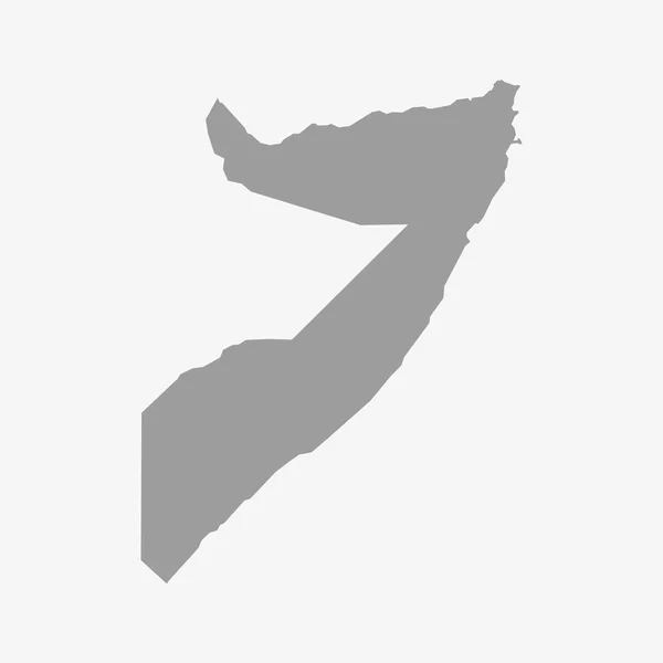 Mappa della Somalia in grigio su sfondo bianco — Vettoriale Stock