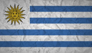 Buruşuk kağıt ve grunge etkisi ile Uruguay bayrağı