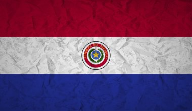 Buruşuk kağıt ve grunge etkisi ile Paraguay bayrak