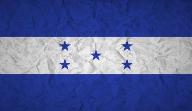 Honduras bayrağı buruşuk kağıt ve grunge etkisi ile