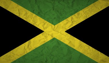Flag of Jamaica with the effect of crumpled paper and grunge clipart