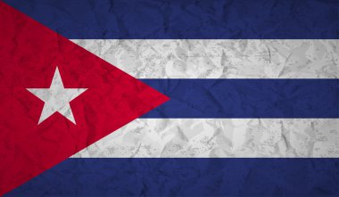 Flag of Cuba with the effect of crumpled paper and grunge clipart