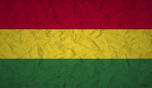 Bolivijská vlajka s efektem zmačkaný papír a grunge — Stockový vektor