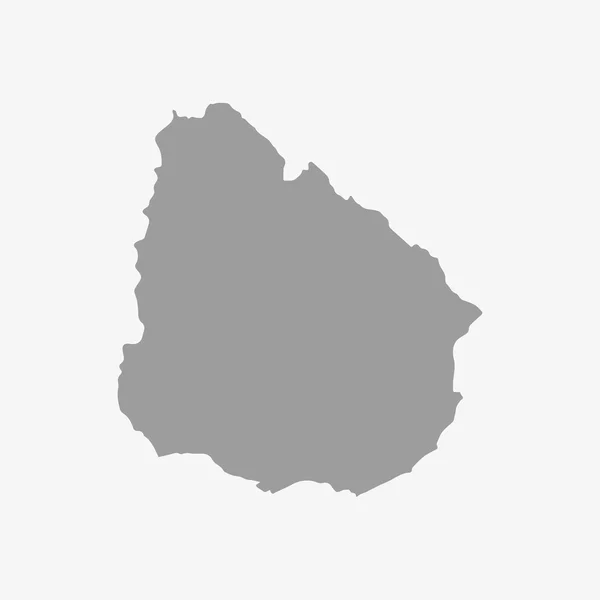 Mapa de Uruguay en gris sobre fondo blanco — Archivo Imágenes Vectoriales