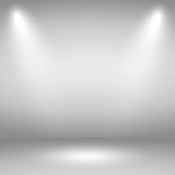Ljusa scenen med spotlights. Två strålar av ljus — Stock vektor