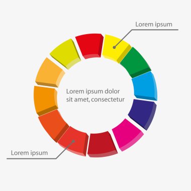 Pasta grafiği grafik şablonu için iş tasarımı, infographics, raporları, ilerleme, Web siteleri, adım sunu veya iş akışı düzeni.