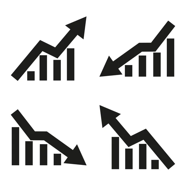 Set van iconen van statistiek pijl. Vectorillustratie — Stockvector