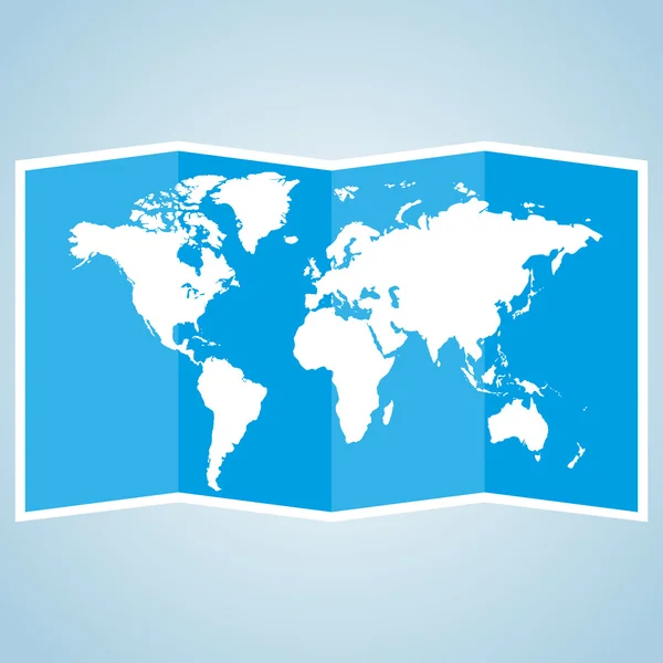 Zerknülltes Papier der Weltkarte. Vektorillustration — Stockvektor