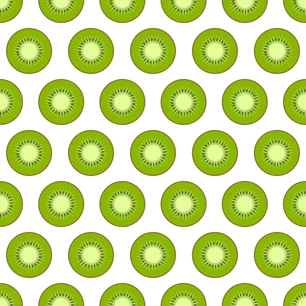 Seamless pattern with kiwi on a white background. Vector illustration — Stock Vector
