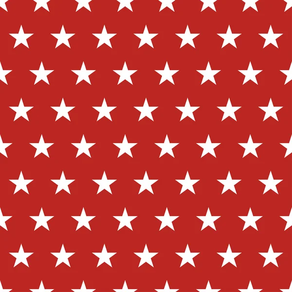 Patrón inconsútil bandera de Estados Unidos. Estrellas blancas sobre fondo rojo. Día conmemorativo — Vector de stock