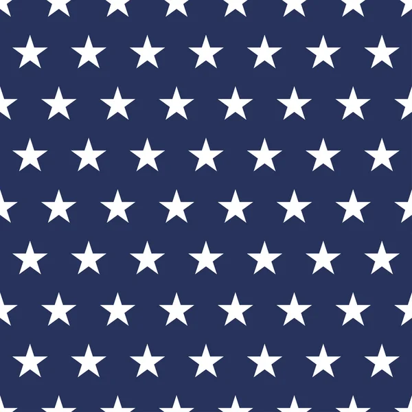 ABD bayrağı seamless modeli. Mavi bir arka plan üzerinde beyaz yıldız. Anma Günü — Stok Vektör