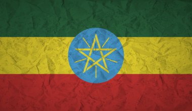 Etiyopya bayrağı buruşuk kağıt ve grunge etkisi ile