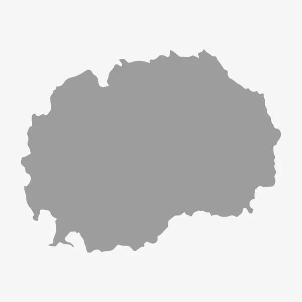 Macedonia mapa en gris sobre un fondo blanco — Archivo Imágenes Vectoriales