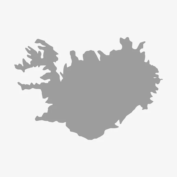 Χάρτης Ισλανδίας με γκρι χρώμα σε άσπρο φόντο — Διανυσματικό Αρχείο