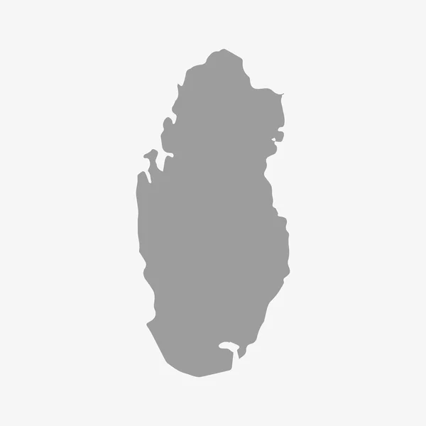 Mapa de Qatar en gris sobre fondo blanco — Vector de stock