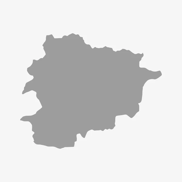 Karta över Andorra grå på vit bakgrund — Stock vektor
