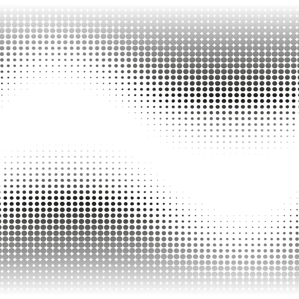 Fondo abstracto blanco y negro con ondas de efecto de medio tono — Vector de stock