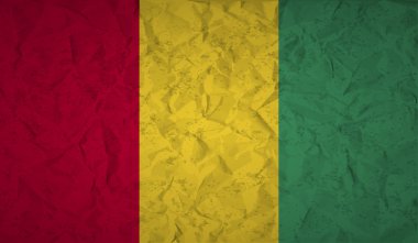 Buruşuk kağıt ve grunge etkisi ile Gine bayrağı