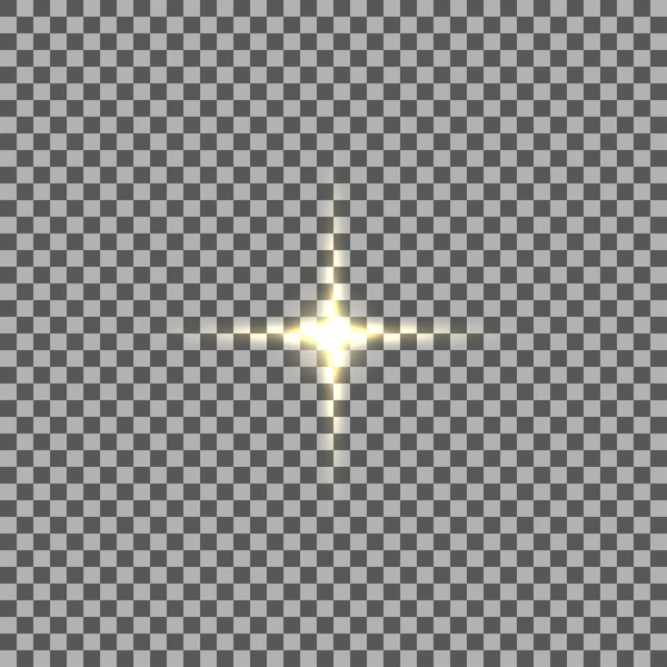 Éclat lumineux jaune avec fond transparent sur fond isolé — Image vectorielle