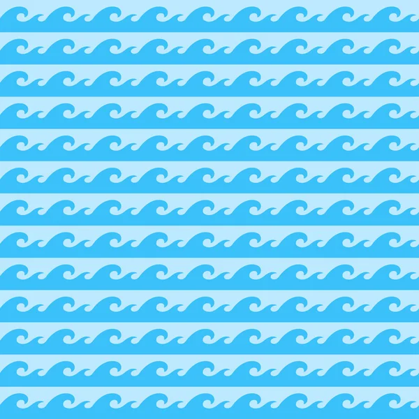 푸른 바다 파도 함께 완벽 한 패턴입니다. 벡터 일러스트 레이 션 — 스톡 벡터