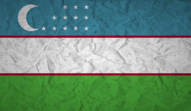 Buruşmuş kağıt ve grunge etkisi ile Özbekistan Bayrağı