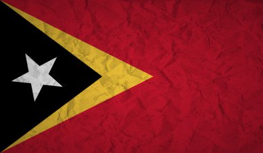 Buruşturulmuş kağıt ve grunge etkisi ile Doğu Timor bayrağı
